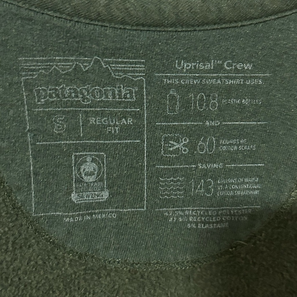 Patagonia Men’s Fitz Roy Horizons Uprisal Crew Sweatshirt Green Size S - Picture 9 of 12